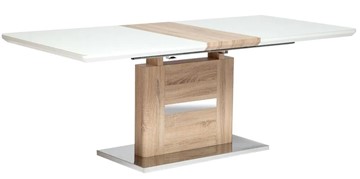 Раздвижной стол FOSTER (mod. 8070) high glossy/закаленное стекло, 160/200x90x75, дерево/белый в Глазове