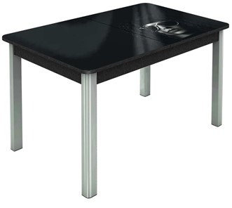 Кухонный стол раскладной Гамбург исп. 2, ноги метал. крашеные №23 (Exclusive h191/черный) в Сарапуле