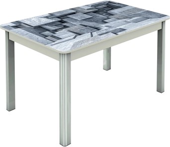 Кухонный раскладной стол Гамбург исп.1 ноги метал. крашеные №23, Фотопечать (Текстура №74) в Глазове