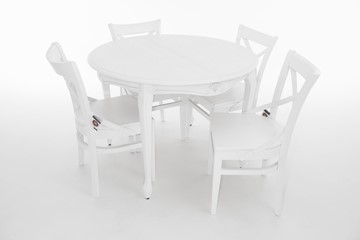 Кухонный стол раскладной Кабриоль исп. Круг 1050, тон 2 (Морилка/Эмаль) в Сарапуле - предосмотр 6