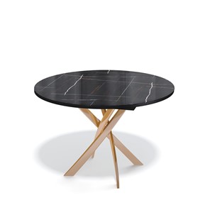 Стеклянный стол Kenner R1100 (Золото/Венге/Черный камень глянцевый) в Глазове