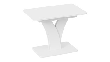 Кухонный стол раздвижной Люксембург тип 2 (Белый/Стекло белое матовое) в Сарапуле