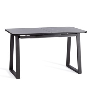 Кухонный раскладной стол MALTIDO ЛДСП/HPL/металл, 130/160x75x75 Мрамор чёрный/чёрный арт.20627 в Глазове