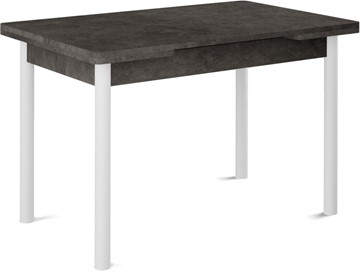 Кухонный раздвижной стол Милан-1 EVO, ноги металлические белые, серый камень в Глазове