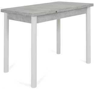 Раздвижной стол Милан-1 EVO, ноги металлические белые, светлый цемент в Сарапуле