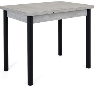Кухонный стол раздвижной Милан-1 EVO, ноги металлические черные, светлый цемент в Сарапуле