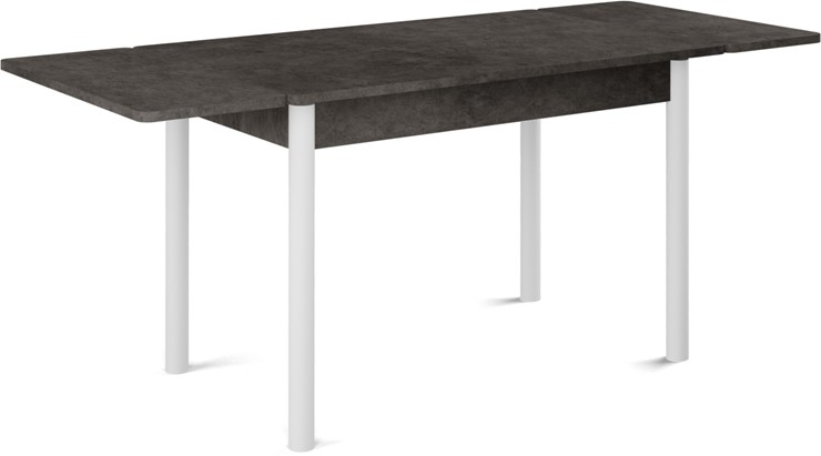 Кухонный раздвижной стол Милан-2 EVO, ноги белые, серый камень в Глазове - изображение 1