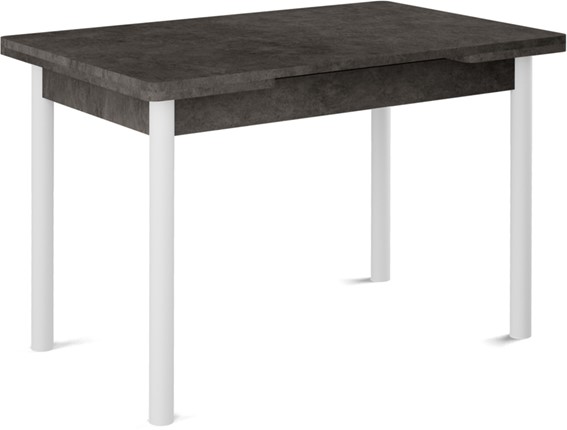 Кухонный раздвижной стол Милан-2 EVO, ноги белые, серый камень в Глазове - изображение