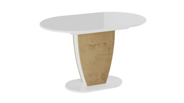 Обеденный овальный стол Монреаль тип 1 (Белый глянец/Бунратти) в Глазове