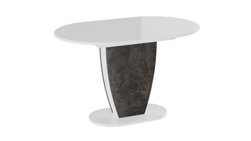 Овальный обеденный стол Монреаль тип 1 (Белый глянец/Моод темный) в Глазове