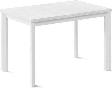 Кухонный стол раздвижной Кубика Нагано-1L (ноги металлические белые, белый цемент) в Глазове