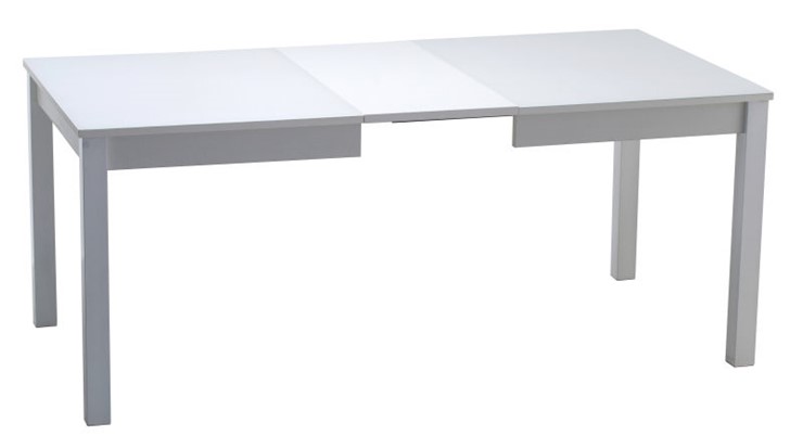 Кухонный раскладной стол Нагано-2 стекло белое opti (хром-лак) в Глазове - изображение 1