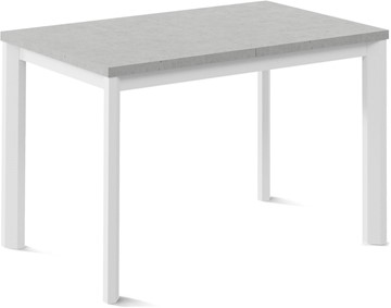Кухонный стол раздвижной Нагано-2L (ноги металлические белые, светлый цемент) в Ижевске