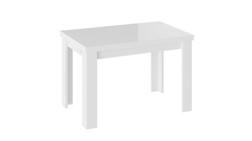 Кухонный раскладной стол Норман тип 1, цвет Белый/Стекло белый глянец в Глазове