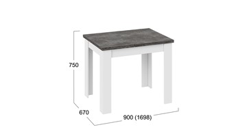 Кухонный раздвижной стол Промо тип 3 (Белый/Ателье темный) в Сарапуле - предосмотр 4