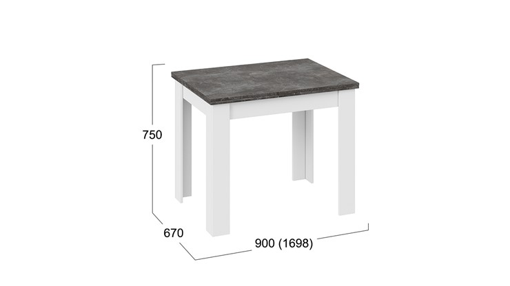 Кухонный раздвижной стол Промо тип 3 (Белый/Ателье темный) в Глазове - изображение 4