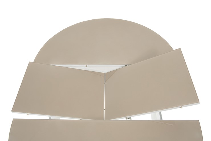 Стол раздвижной Ривьера исп. круг хром №5 (стекло белое/черный) в Глазове - изображение 4