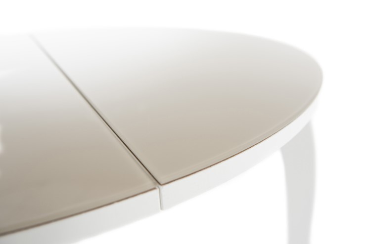 Стол раздвижной Ривьера исп. круг хром №5 (стекло белое/черный) в Сарапуле - изображение 6