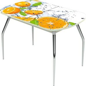 Кухонный раздвижной стол Ривьера исп.1 ноги метал. крашеные №24 Фотопечать (Фрукты №16) в Сарапуле