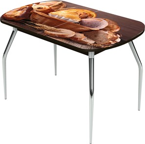 Раздвижной стол Ривьера исп.1 ноги метал. крашеные №24 Фотопечать (Хлеб №3 в Сарапуле