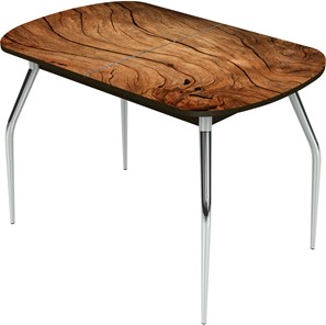 Раздвижной стол Ривьера исп.2 ноги метал. крашеные №24 Фотопечать (Дерево №16) в Сарапуле