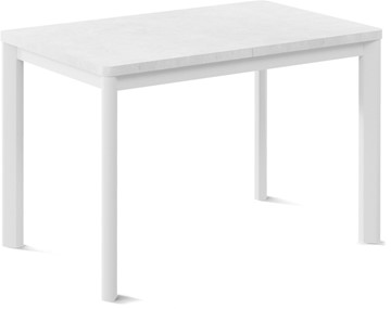 Раздвижной стол Токио-1L (ноги металлические белые, белый цемент) в Глазове