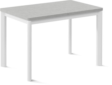 Кухонный стол раскладной Токио-1L (ноги металлические белые, светлый цемент) в Ижевске