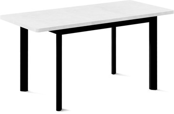 Кухонный раскладной стол Токио-2L (ноги металлические черные, белый цемент) в Глазове - предосмотр 1