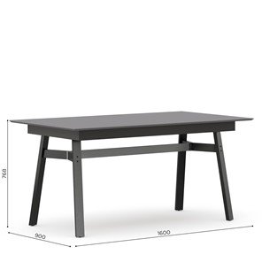 Обеденный стол 1600 Элиот ЛД 414.100.000, Оникс Серый/Чёрный в Сарапуле - предосмотр 3