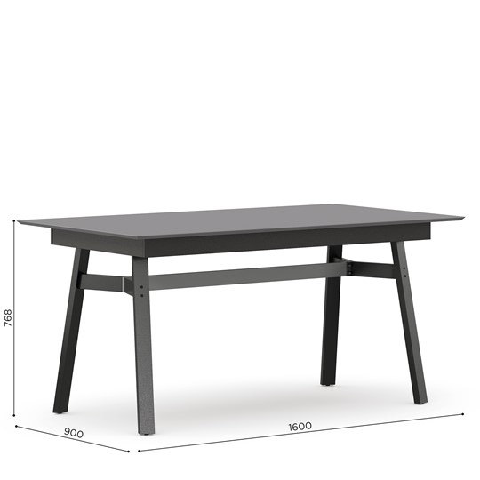 Обеденный стол 1600 Элиот ЛД 414.100.000, Оникс Серый/Чёрный в Глазове - изображение 3