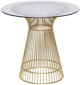 Стеклянный кухонный стол ARGO (mod. DT1471) металл/стекло, D80x74.5 черный/золотой в Ижевске