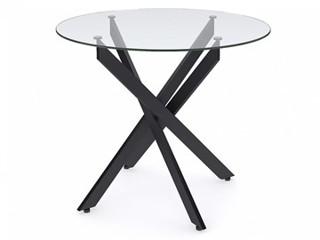 Круглый стол на кухню Dikline R900 стекло/ножки черный металл в Глазове