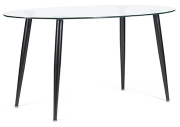 Кухонный стол KASSEL (mod. DT333) металл/закаленное стекло (10 мм), 150х90х75см, черный в Сарапуле - предосмотр
