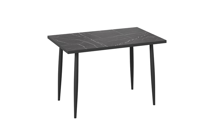 Кухонный обеденный стол Невада ДП1-02-08 (Черный мрамор/Черный матовый) в Сарапуле - изображение 1