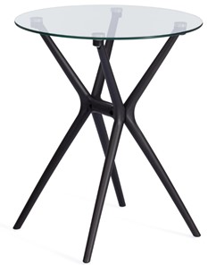 Стеклянный кухонный стол PARNAVAZ (mod. 29) пластик/стекло, 60х60х70,5 прозрачный/черный арт.19698 в Сарапуле