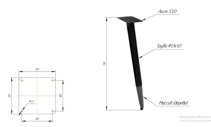 Кухонный обеденный стол SHT-TU12 (3 шт.)/ТT8 60/60 (черный/темный орех/прозрачный лак/коричневая сепия) в Сарапуле - изображение 1