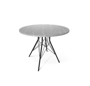 Круглый кухонный стол SHT-TU2-1 / SHT-TT 90 МДФ (серый мрамор/черный муар) в Глазове