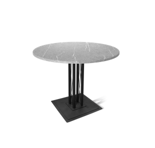 Круглый стол на кухню SHT-TU6-BS1 / SHT-TT 90 МДФ (серый мрамор/черный) в Глазове