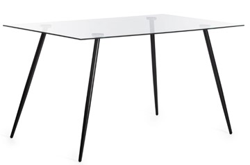 Стеклянный стол SOPHIA (mod. 5003) металл/стекло (8мм), 140x80x75, черный/прозрачный арт.19231 в Глазове