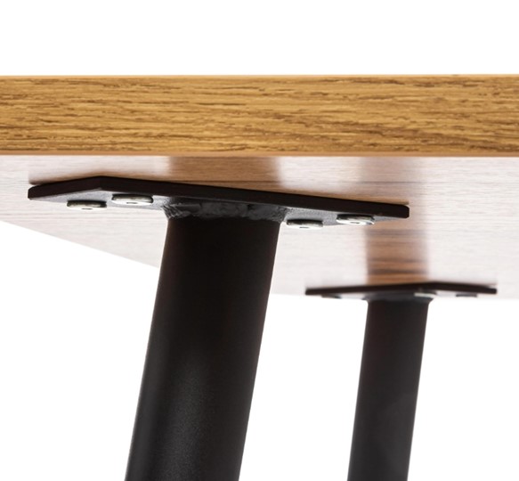 Обеденный стол PLUTO ЛДСП/металл, 120x80x77, Дуб вотан/Черный арт.19317 в Глазове - изображение 5