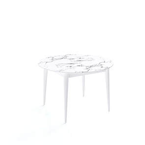 Стол обеденный круглый Kenner W1200 (Белый/Мрамор белый) в Глазове