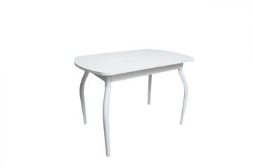 Стеклянный обеденный стол ПГ-01СТ белое/белое/крашенные фигурные в Ижевске