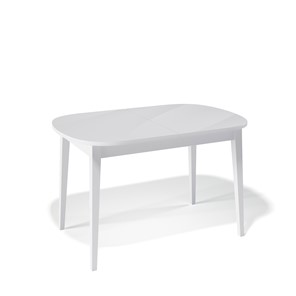 Кухонный раздвижной стол Kenner 1300M (Белый/Стекло белое глянец) в Сарапуле