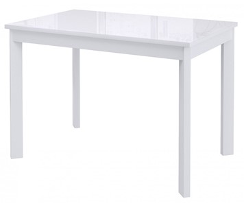 Кухонный стол раздвижной Dikline Ls110, стекло белое/ножки белые в Сарапуле