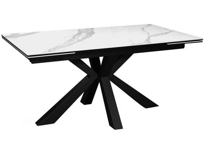 Стол обеденный раздвижной DikLine SFE140 Керамика Белый мрамор/подстолье черное/опоры черные (2 уп.) в Ижевске - изображение 5