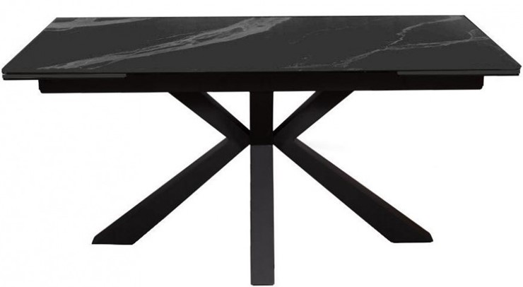 Стол раздвижной DikLine SFE140 Керамика Черный мрамор/подстолье черное/опоры черные (2 уп.) в Ижевске - изображение 1