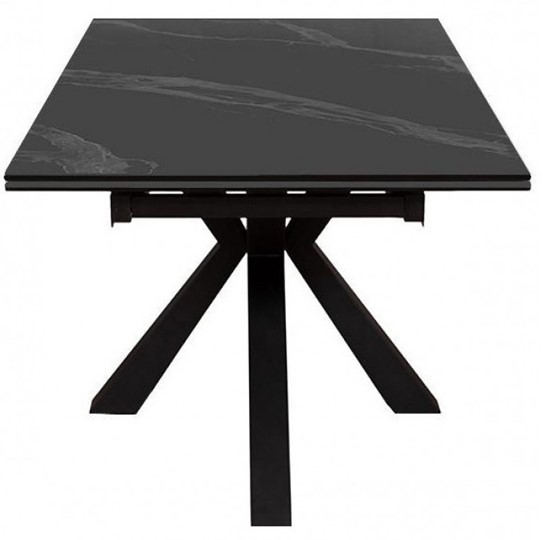 Стол раздвижной DikLine SFE140 Керамика Черный мрамор/подстолье черное/опоры черные (2 уп.) в Ижевске - изображение 2