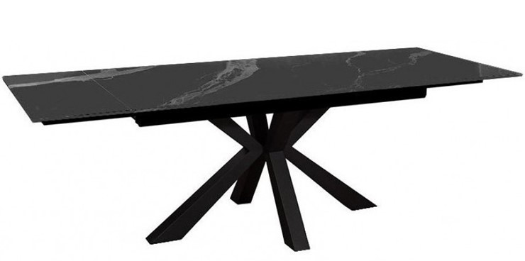 Стол раздвижной DikLine SFE140 Керамика Черный мрамор/подстолье черное/опоры черные (2 уп.) в Ижевске - изображение 3