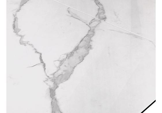 Стол обеденный раздвижной DikLine SFE160 Керамика Белый мрамор/подстолье черное/опоры черные (2 уп.) в Ижевске - изображение 6