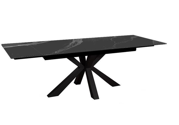 Стол раздвижной DikLine SFE160 Керамика Черный мрамор/подстолье черное/опоры черные (2 уп.) в Ижевске - изображение 2